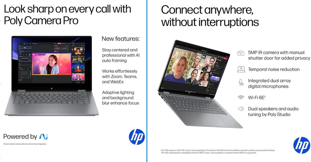 HP OmniBook X Flip 2-in-1 Laptop 14' WUXGA IPS Touchscreen 8-Core AMD Ryzen AI 7 350 24GB LPDDR5 1TB SSD AMD Radeon 860M Graphics Wi-Fi 6E Backlit Keyboard Win11 Home W/Mouse