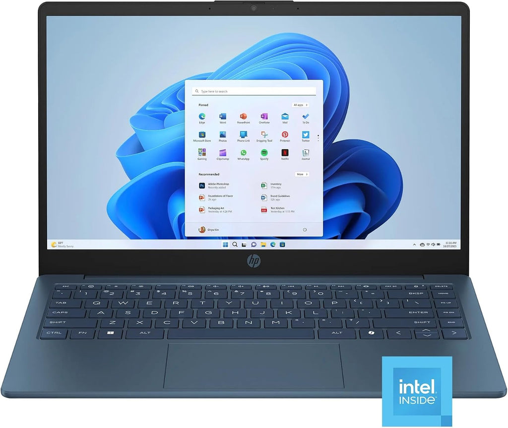HP Stream 14' HD BrightView Laptop, Intel Celeron N150 Processor, 4GB RAM, 128GB Storage, Intel HD Graphics, 720p Webcam, Blue, Win 11 S (Renewed)