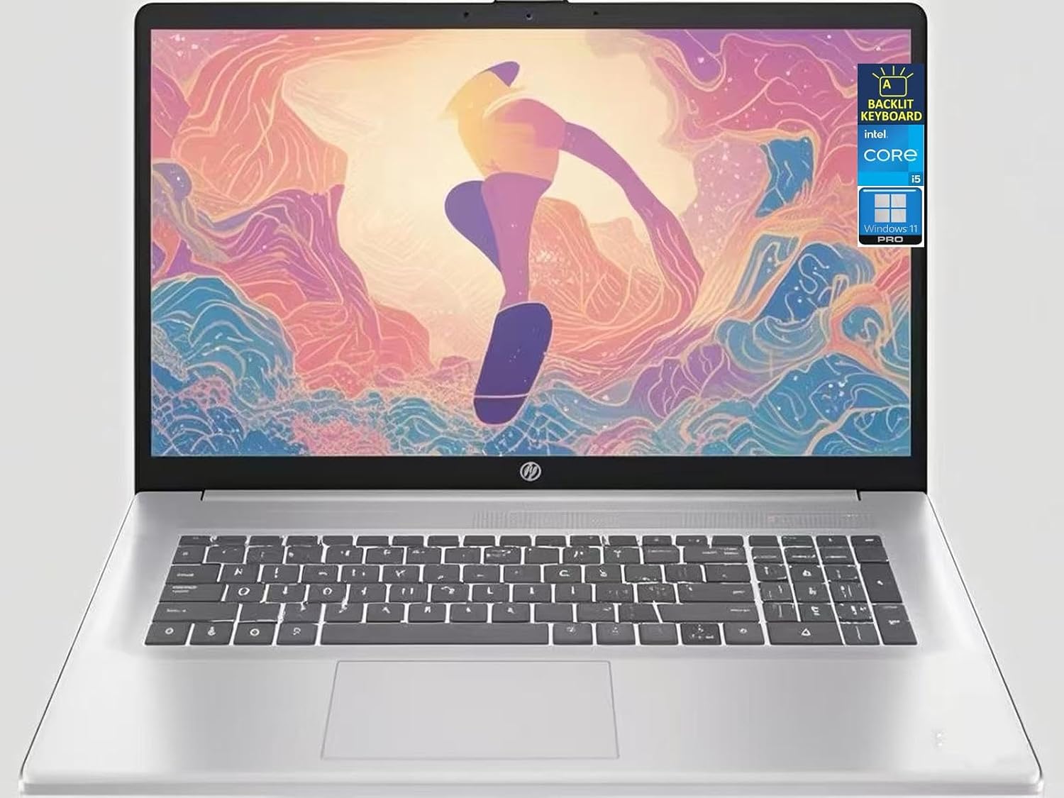 HP 17 Laptop, 17.3' FHD Display, Intel Core i5-1335U,32GB RAM|512GB SSD, Webcam, HDMI, Bluetooth, Type-C, Wi-Fi, Windows 11 Pro, Silver