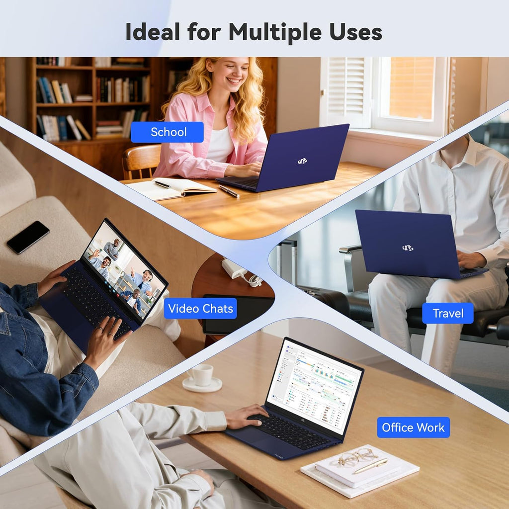 NIMO Laptop 15.6' IPS FHD, Intel 6-Core i3-1215U (Matches i7-1165G7, Beats i5-1135G7,R5-7520U), 8GB RAM, 128GB SSD, 65W Type-C, Backlit Keyboard, Fingerprint, Wi-Fi 6, for Home, Student & Business