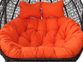 2 Person Egg Chair Cushion Replacement, Double Hanging Rattan Chair Cushion, Hanging Rocking Chair with 2 Adjustable Headrests, Hanging Mattress for Patio Garden Furniture(H)