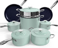 Nuwave Lux 13pc Forged Lightweight Cookware Set PFAS Free, Healthy G10 Duralon Ceramic Coating, Ultra Non-Stick, Stay-Cool Handles, Works on All Cooktops & Induction Ready
