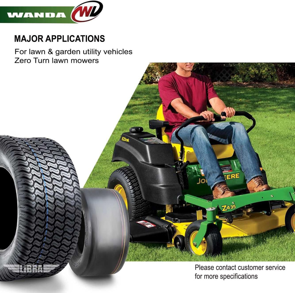 WANDA Set 4 Zero-Turn Lawn Mower Turf Tires 13x6.5-6 Front & 20x12-10 Rear /4PR -13207/13042