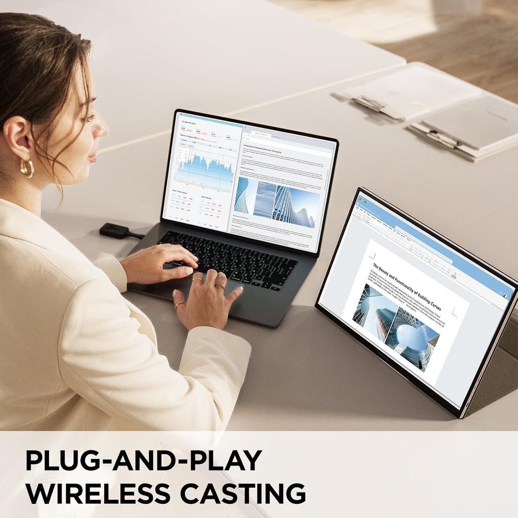 ViewSonic VG1656N 16 Inch 1200p Wireless Portable Monitor, IPS for Improved Workflows and Second Screen Productivity, Built-in Stand and Battery, 60W USB-C, and WiFi Dongle Inputs