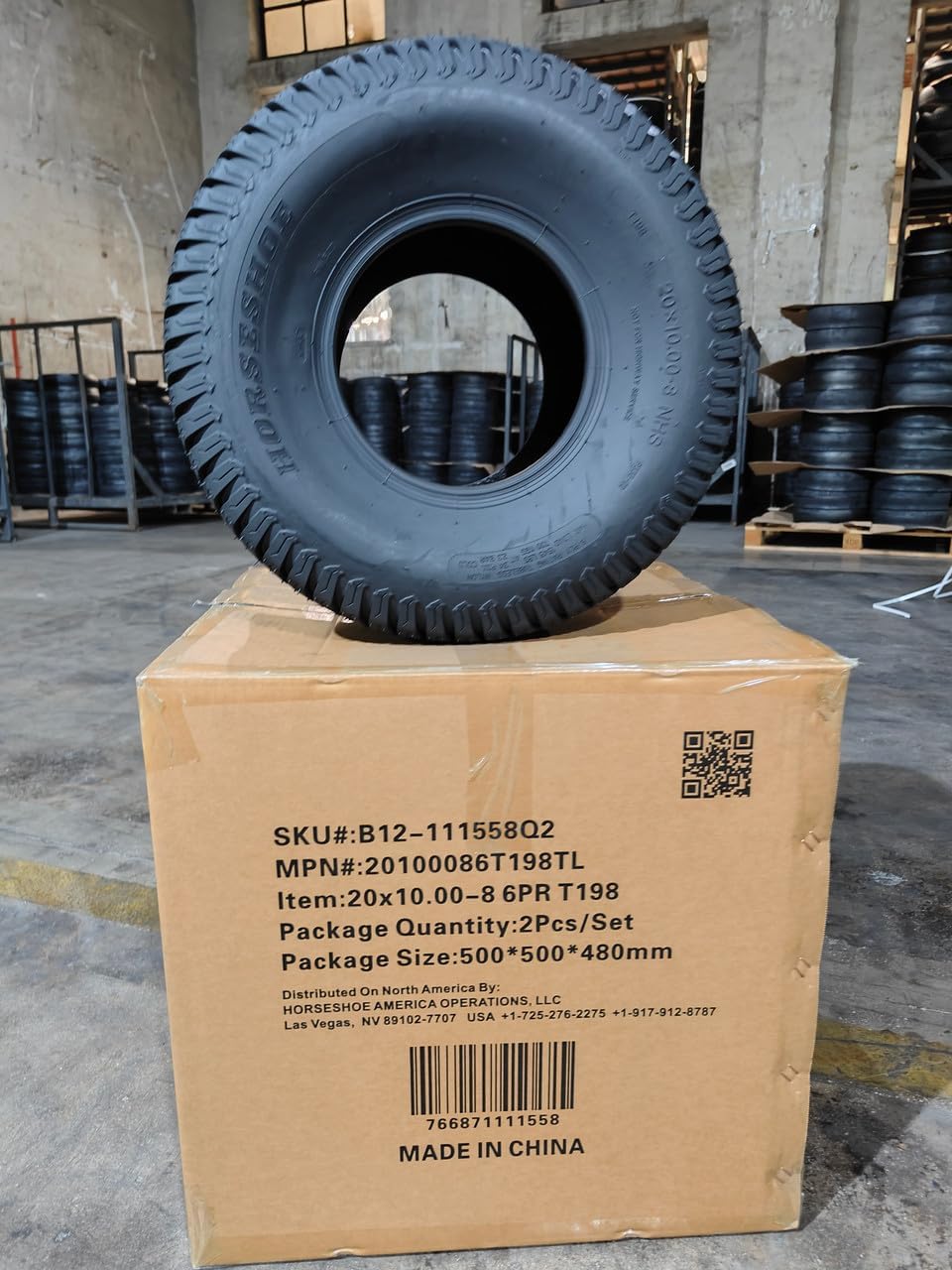 2 NEW HORSESHOE 20x10.00-8 6Ply Turf Trac Pattern for Ridding Lawn Mower Garden Tractor Tires Tubeless 20x10-8 20x10x8 20x10.00x8 T198 2010008