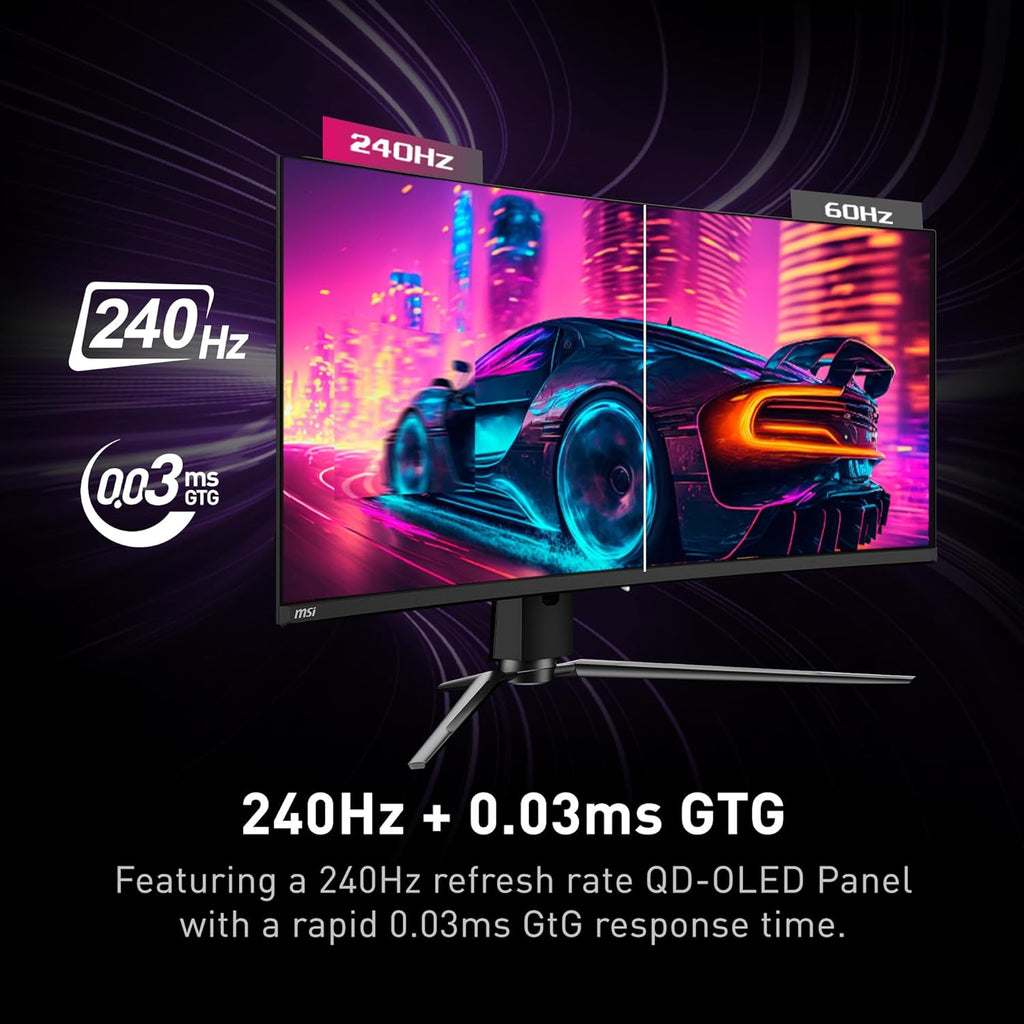 msi MPG 341CQPX QD-OLED 34 Inch UWQHD Curved Gaming Monitor - 3440x1440(21:9) QD-OLED Panel, 240Hz / 0.03ms, 99.3% DCI-P3, ΔE≤2, DisplayHDR True Black 400, DP 1.4a, HDMI, USB Type C (PD 98W)
