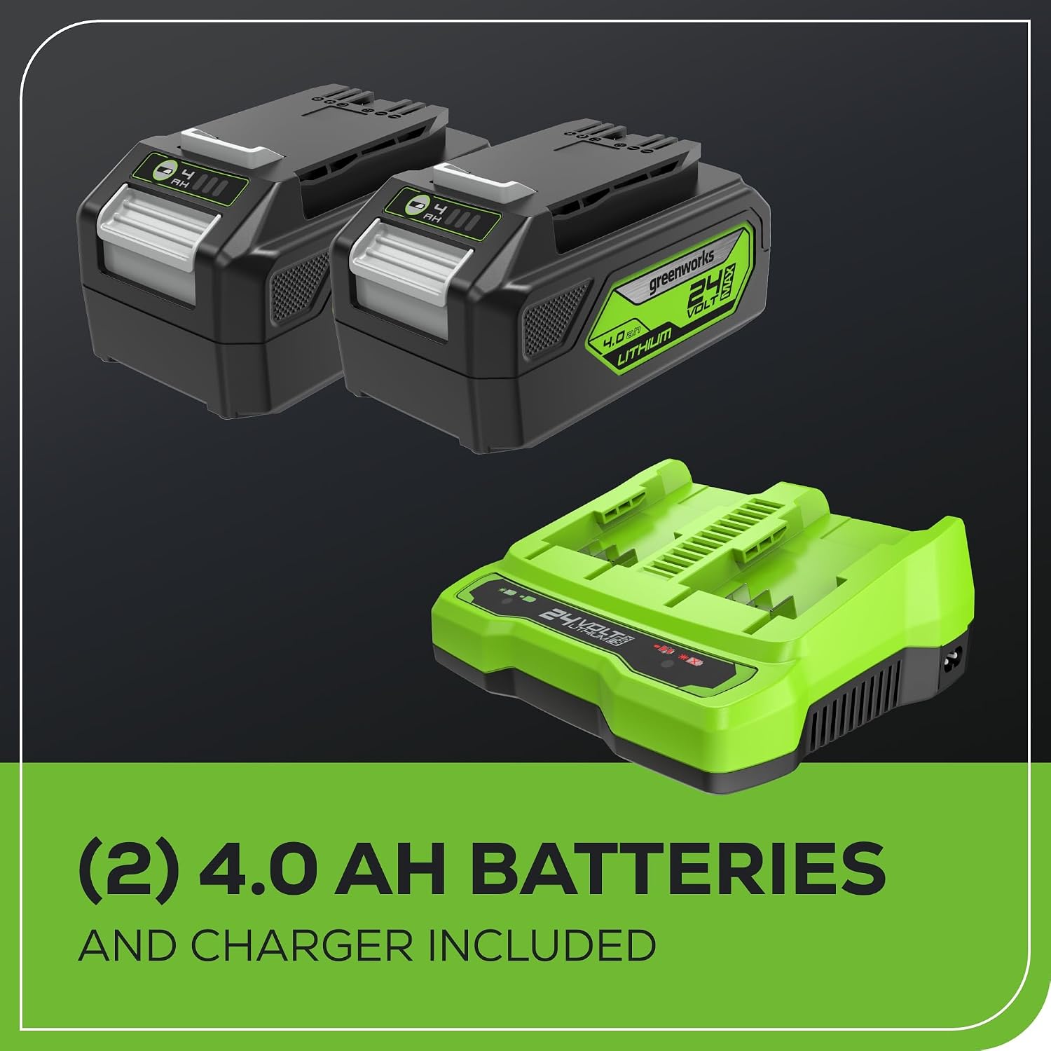 Greenworks 48V (24V x 2) 17' Brushless Cordless Push Lawn Mower, Includes (2) 4.0Ah Batteries and Dual Port Rapid Charger((200+ Compatible Tools, 45Min Runtime)