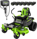 Greenworks 80V 42' CrossoverZ Zero Turn Riding Lawn Mower, (6) 6.0Ah Batteries and 600W Charger