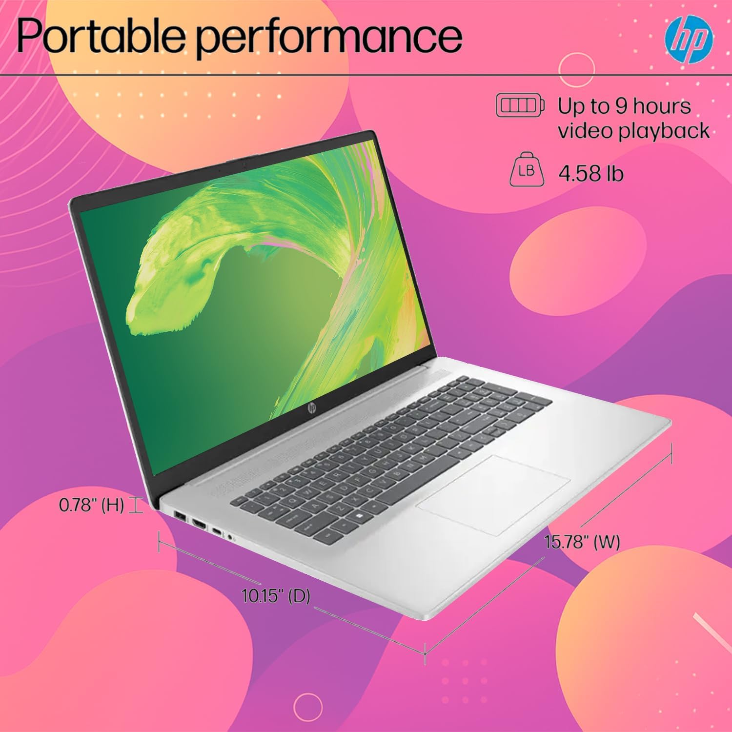 HP 17 Inch Laptop 2026 Edition, 17.3' FHD IPS Display, AMD Ryzen 5 7000 Series CPU (Beats Intel 13th i7-1355U), Copilot Key, 4GB RAM, 128GB SSD, Windows 11 with Office 365 for The Web, no Mouse
