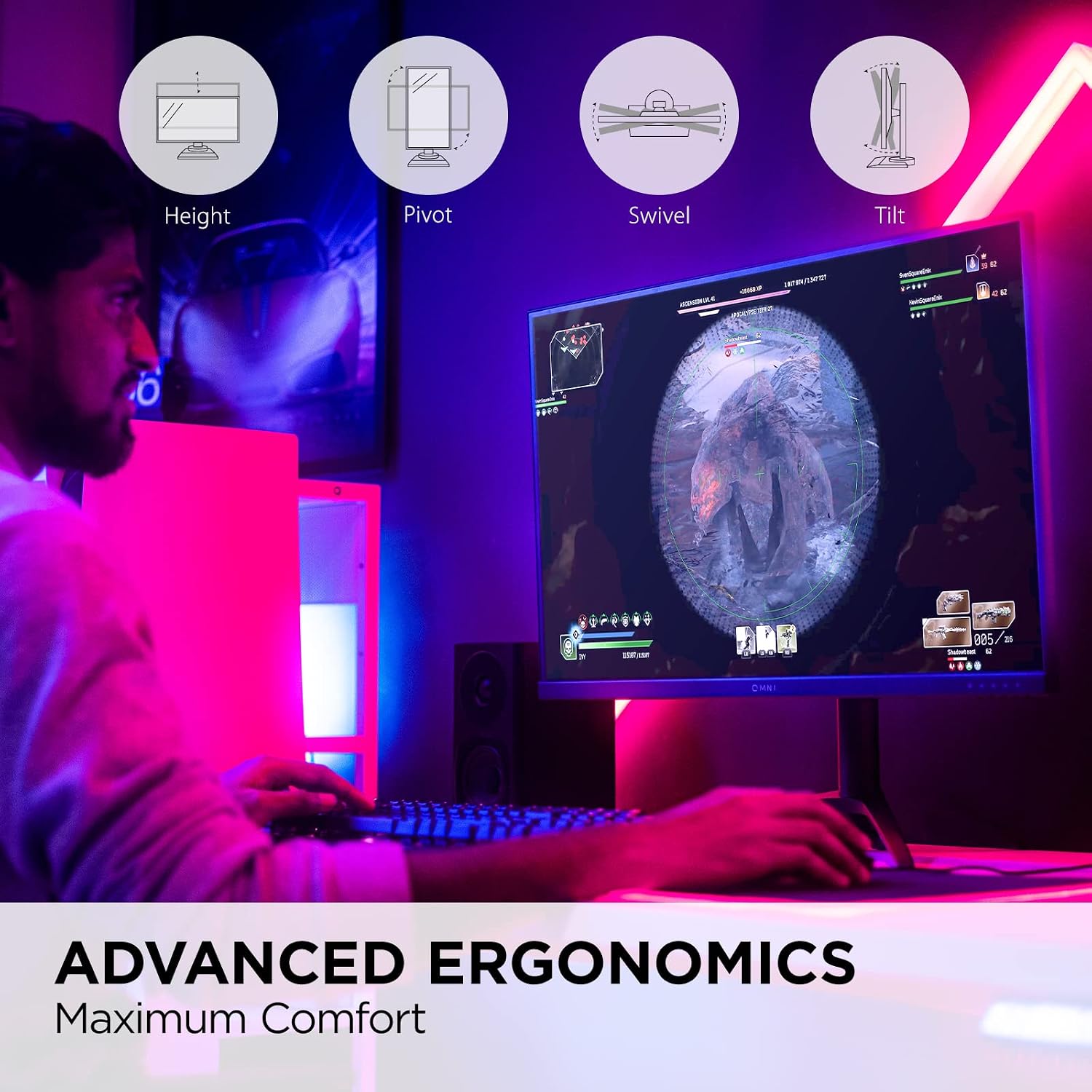 ViewSonic VX2728J 27 Inch 1080p Gaming Monitor, IPS with 180Hz and 0.5ms for Smooth Gameplay, FreeSync Premium and G-Sync Compatible, Eye Care Technology, Advanced Ergonomics, HDMI, and DisplayPort