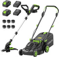 STEELITE 40V (2 x 20V) 17-Inch Electric Lawn Mower & 12-Inch Cordless String Trimmer Combo Kit, Includes 2 x 4.0Ah Batteries and Dual Chargers