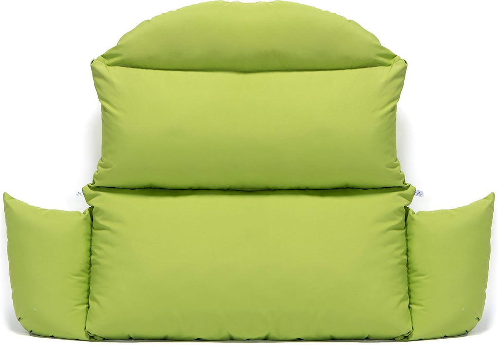 LeisureMod 2 Person Hanging Swing Chair Cushion - Light Green, Breathable Cotton, Weather-Resistant, Machine Washable, Zipper Cover
