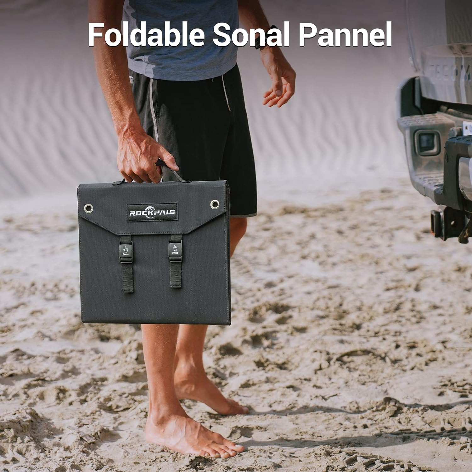 ROCKPALS Foldable Solar Panel 60W SP002 Portable Solar Panel Charger for Jackery/BLUETTI/ECOFLOW/Flashfish Power Station, IP65 Waterproof Solar Panel with QC3.0,USB-C for Camp/RV/Off Grid/Phone/Tablet