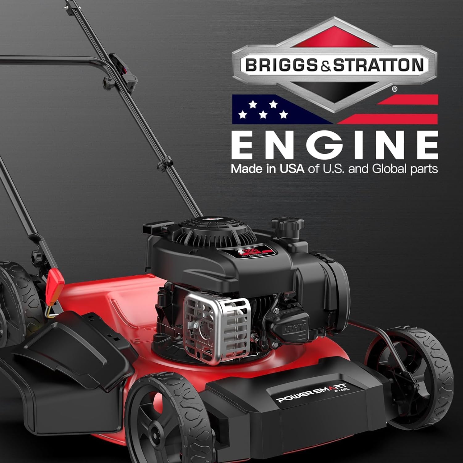 PowerSmart 21' Push Lawn Mower with B&S 125cc Engine, 2-in-1 Mulching and Side Discharge, Easy Assembly & Lightweight, Cordless Push Lawn Mowers for Garden Yard
