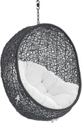 Modway EEI-3636-BLK-WHI Encase Swing Outdoor Patio Lounge Chair Without Stand, Black White, 43.5 x 40 x 125.5