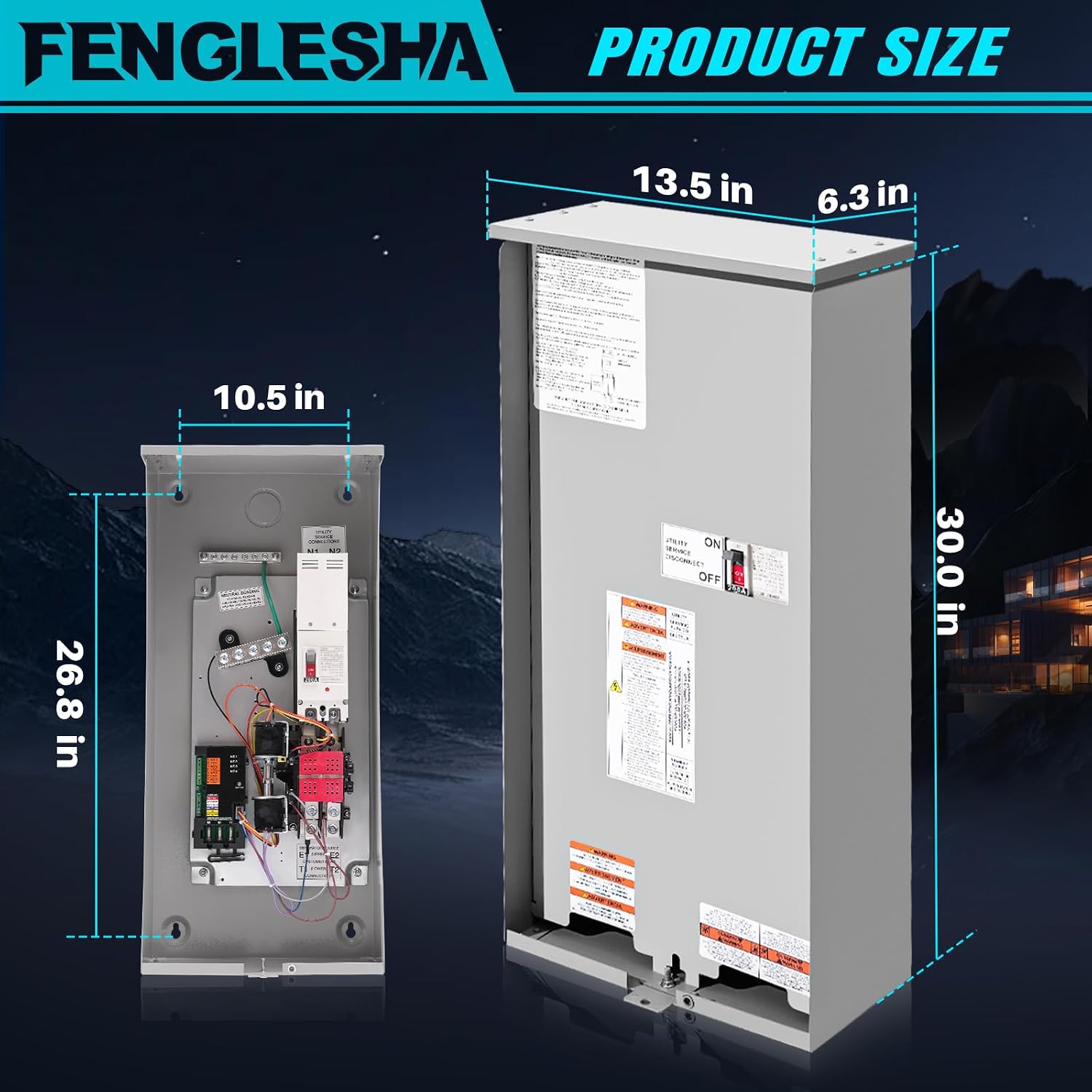 200 Amp Automatic Transfer Switch Replacement for Generac RXSW200A3,w/Power Management 120/240V, 1-Phase, Open Transition Service Rated, NEMA 3R Aluminum Enclosure for Indoor and Outdoor Use
