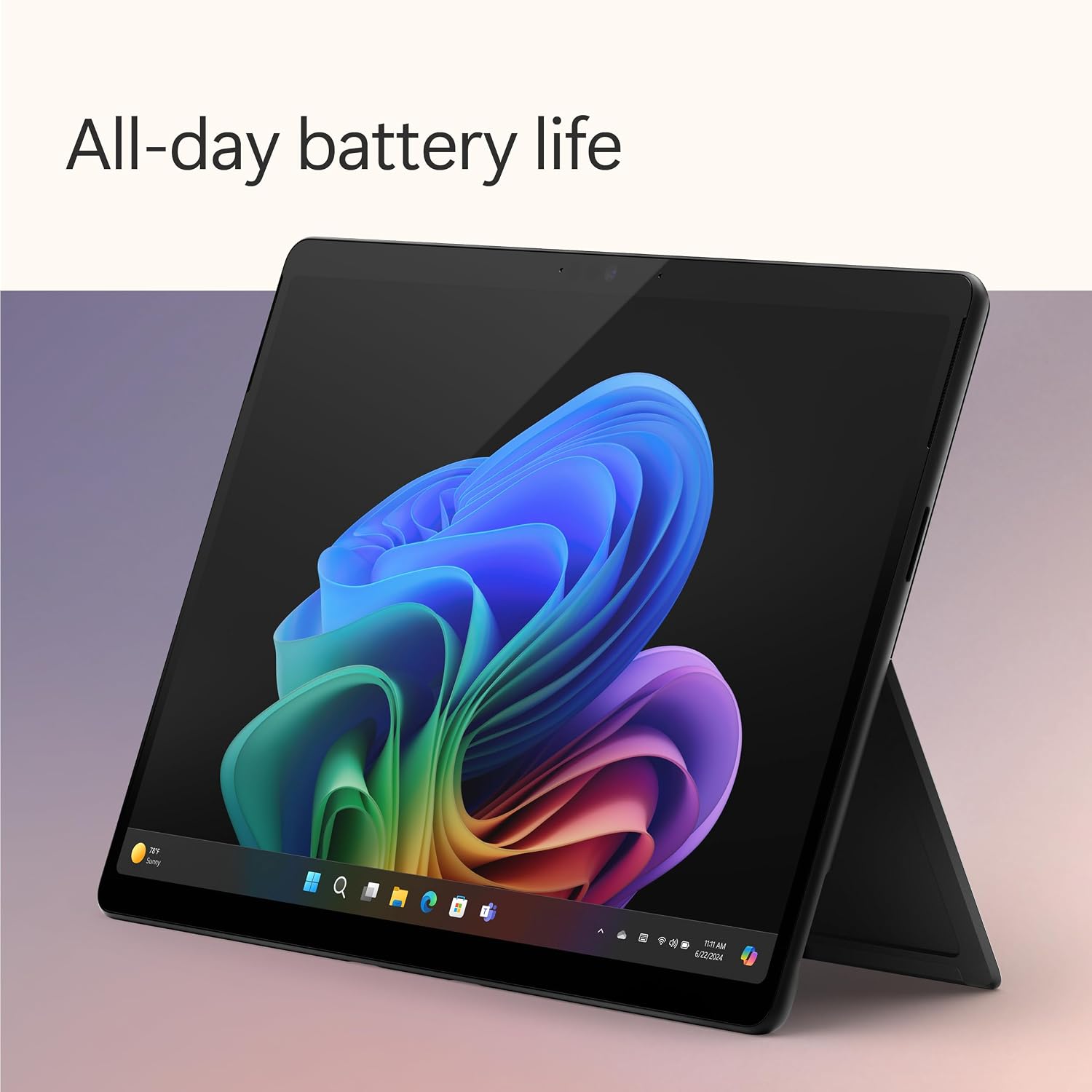 Microsoft Surface Pro 2-in-1 Laptop/Tablet (2024), Windows 11 Copilot+ PC, 13' Touchscreen OLED Display, Snapdragon X Elite (12 Core), 16GB RAM, 256GB Storage, Black, Amazon Exclusive