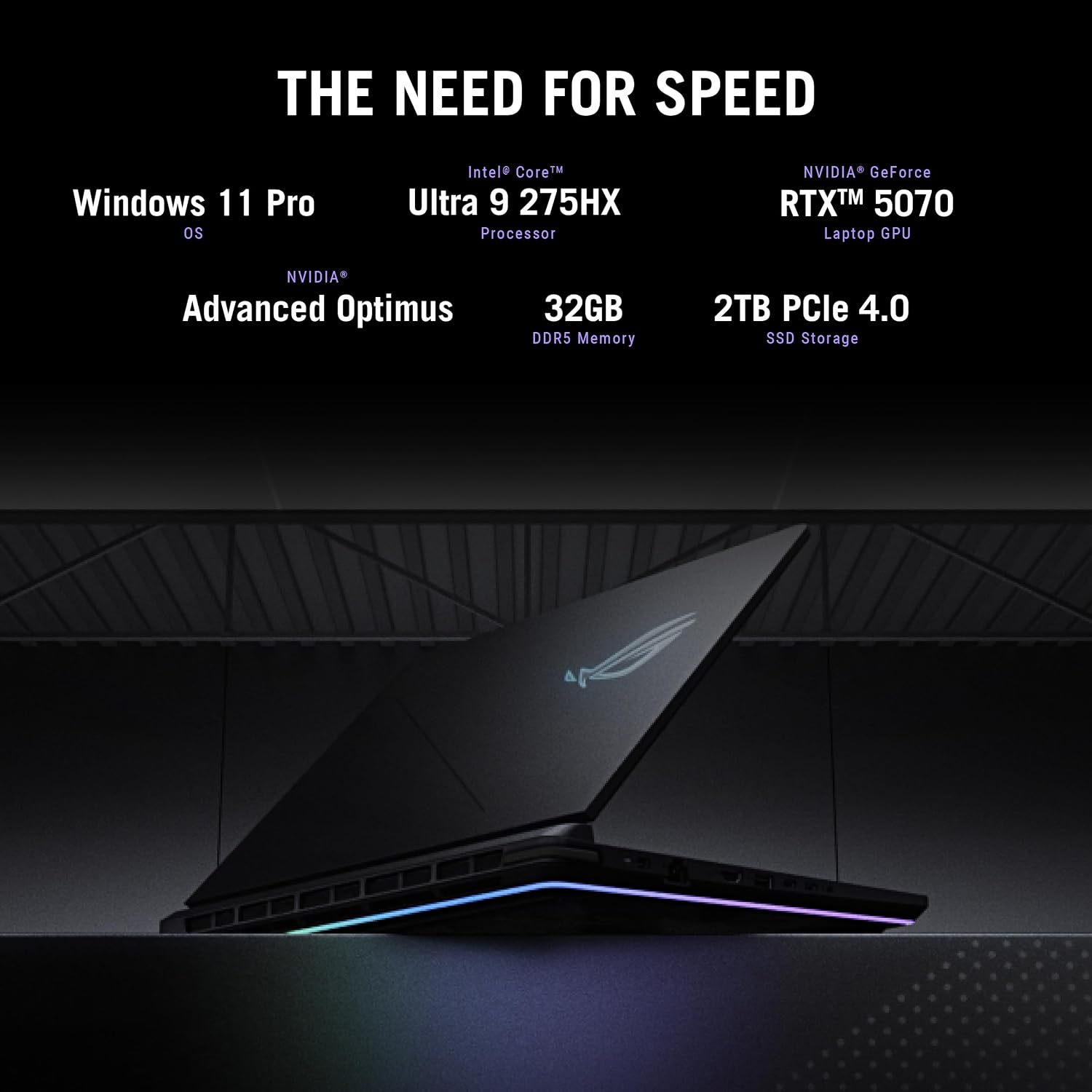 ASUS ROG Strix G16 (2025) Gaming Laptop, 16' ROG Nebula Display 16:10 2.5K 240Hz/3ms, NVIDIA® GeForce RTX™ 5070 Laptop GPU, Intel® Core™ Ultra 9 275HX, 32GB DDR5, 2TB Gen 4 SSD, Wi-Fi 7, Win 11 Pro