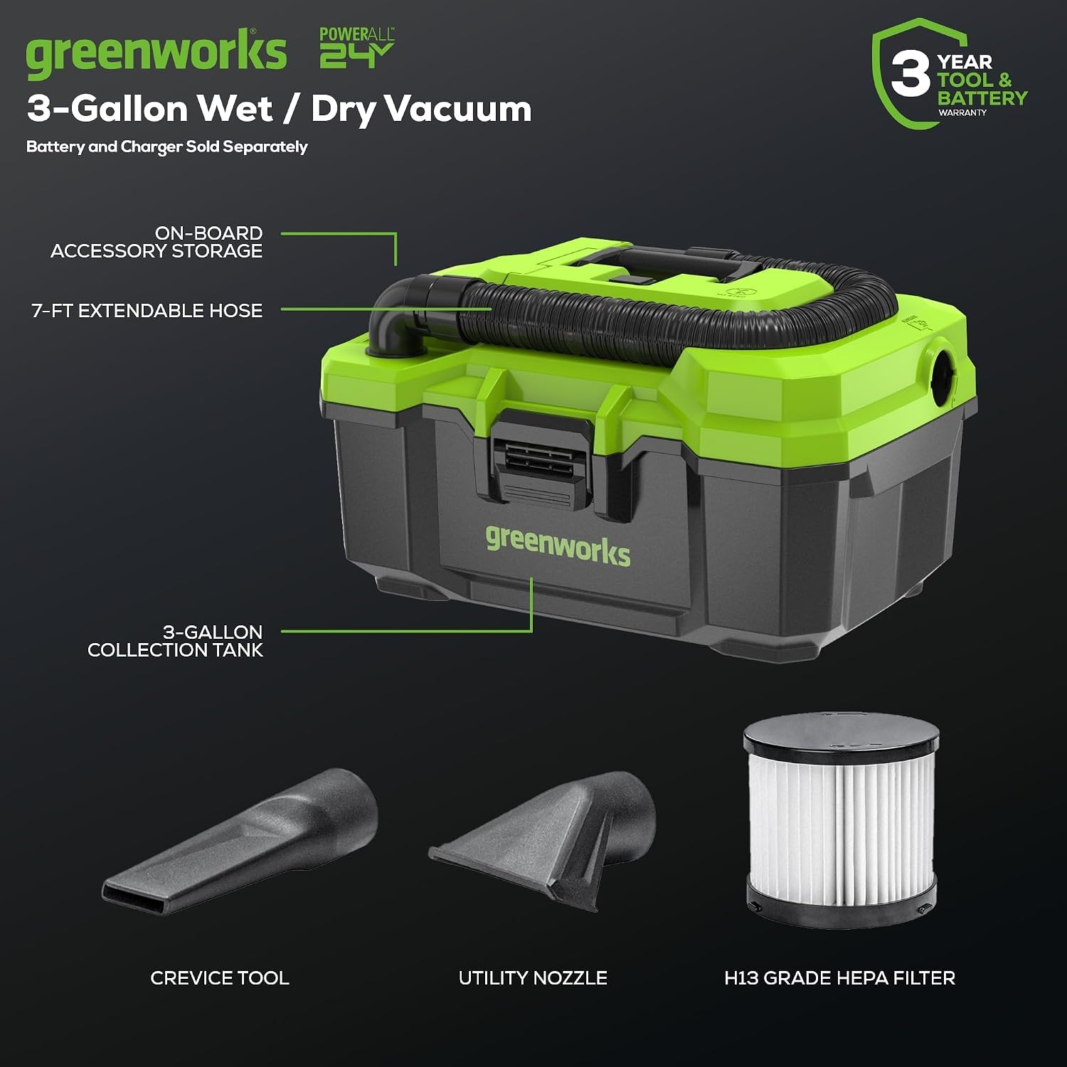 Greenworks 48V (24V x 2) Lawn Mower Combo Kit with 20' Steel Deck, 12' String Trimmer, 320 CFM Blower, Wet/Dry Shop Vacuum – All-in-One Cordless Combo: Ideal for Home Yard Work & Indoor Cleaning