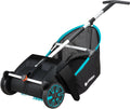 GARDENA Lawn & Leaf Collector Sweeper - Manual Lawn Sweeper - Large Capacity Hopper Bag - Adjustable Height Wide Brush Pickup - Easy to Maneuver Yard Debris Collector - Space Saving Storage - 03565