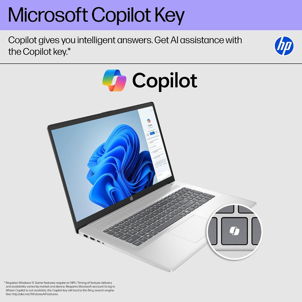 HP 17 inch Touchscreen Laptop 2025 New, AMD Ryzen 5 7430U(Up to 4.3GHz), 17.3' HD+ Touch Screen, 32 GB RAM, 2 TB SSD, WiFi 6, BT 5.4, HD Camera, Long Battery Life, Microsoft Copilot, Windows 11 Pro
