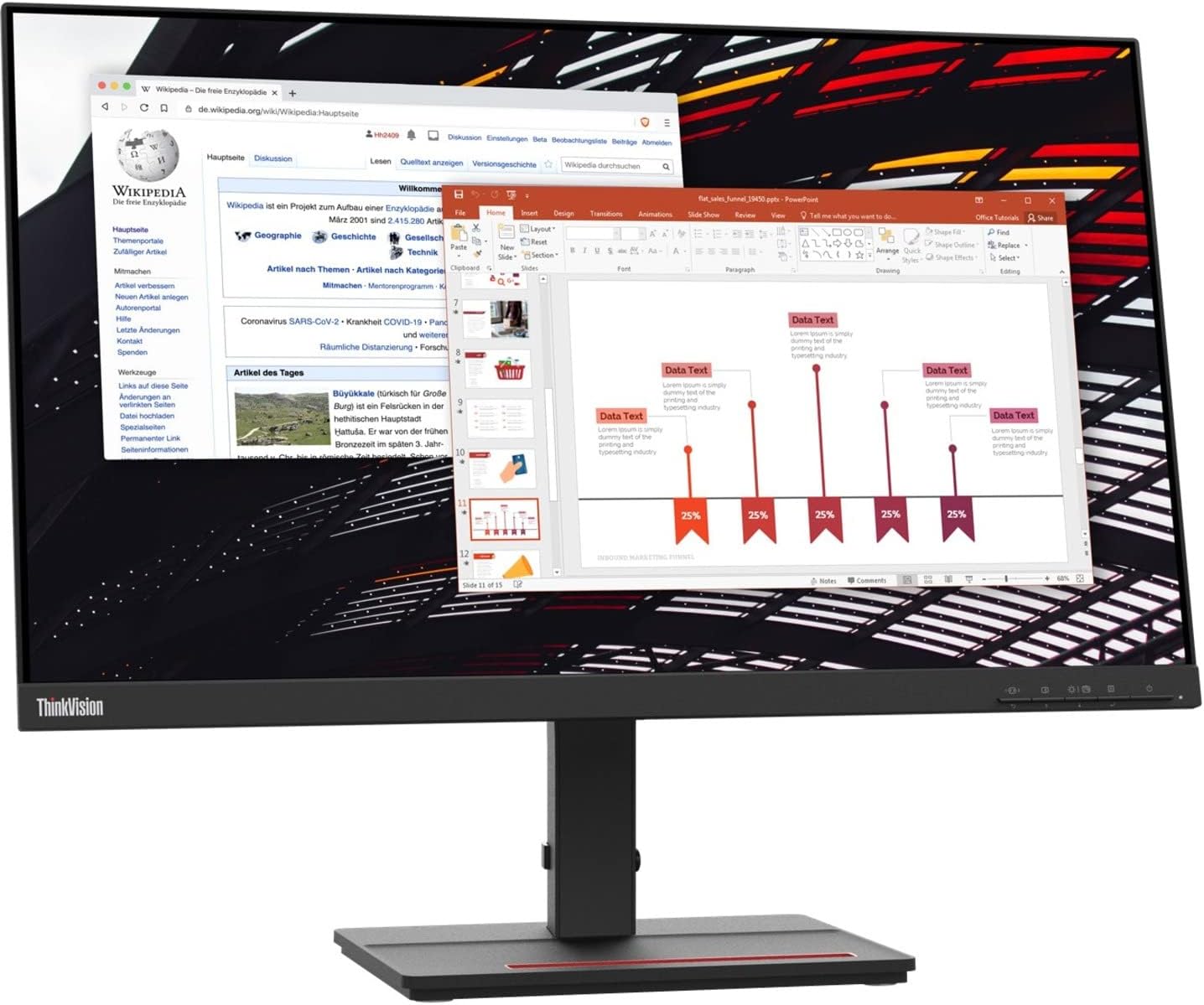 Lenovo ThinkVision S24e-20 23.8' Full HD WLED LCD Monitor - 16:9 - Raven Black