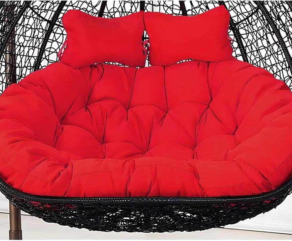 Double Egg Chair Cushion, 2 Seater Egg Chair Swing Cushion Outdoor, Washable and Waterproof Hanging Egg Chair Cushions Replacement, Large Single Chair Pads Nest Shaped Seat Cushions(J)