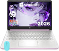 HP 14 Elite Laptop, 8GB RAM, 1.12TB Total Storage (128GB UFS+1TB Cloud), Honey Lavender, Office 365, Intel 4-Core, Win11, Copilot AI, 11Hr Battery, Alpacatec Mouse