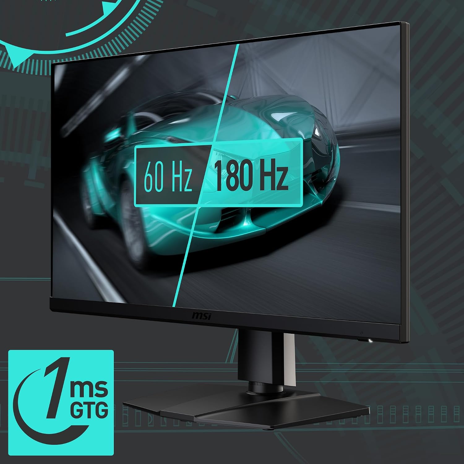 msi G272QPF E2 27-inch 2560 x 1440 (QHD) Computer Monitor, 180Hz, Adaptive Sync, HDMI, DisplayPort, VESA Mountable, Tilt, Height Adjustable, Speaker, 1ms, Black