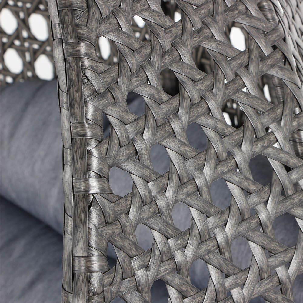 Island Gale® Luxury 2 Person Wicker Swing Chair ((2 Person) X-Large, Charcoal Rattan/Charcoal Cushion)