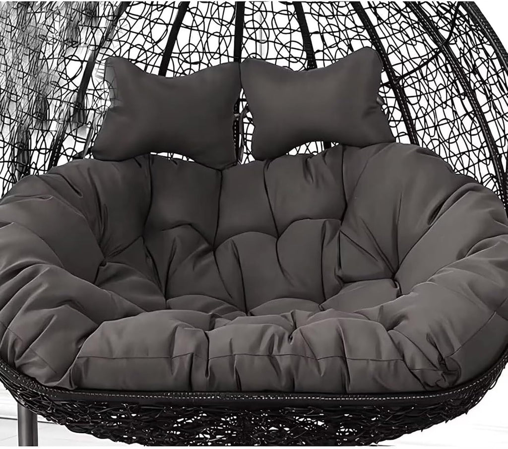 2 Seater Egg Chair Swing Cushion Outdoor, Washable Hanging Egg Chair Cushions Replacement, Large Single Chair Pads Nest Shaped Seat Cushions, Thick Soft Solid Color Chair Back Pillow