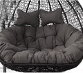 2 Seater Egg Chair Swing Cushion Outdoor, Washable Hanging Egg Chair Cushions Replacement, Large Single Chair Pads Nest Shaped Seat Cushions, Thick Soft Solid Color Chair Back Pillow