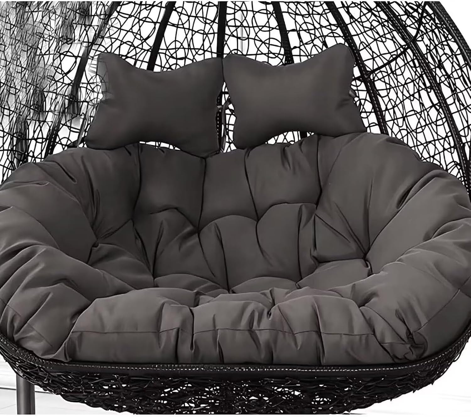 2 Seater Egg Chair Swing Cushion Outdoor, Washable Hanging Egg Chair Cushions Replacement, Large Single Chair Pads Nest Shaped Seat Cushions, Thick Soft Solid Color Chair Back Pillow