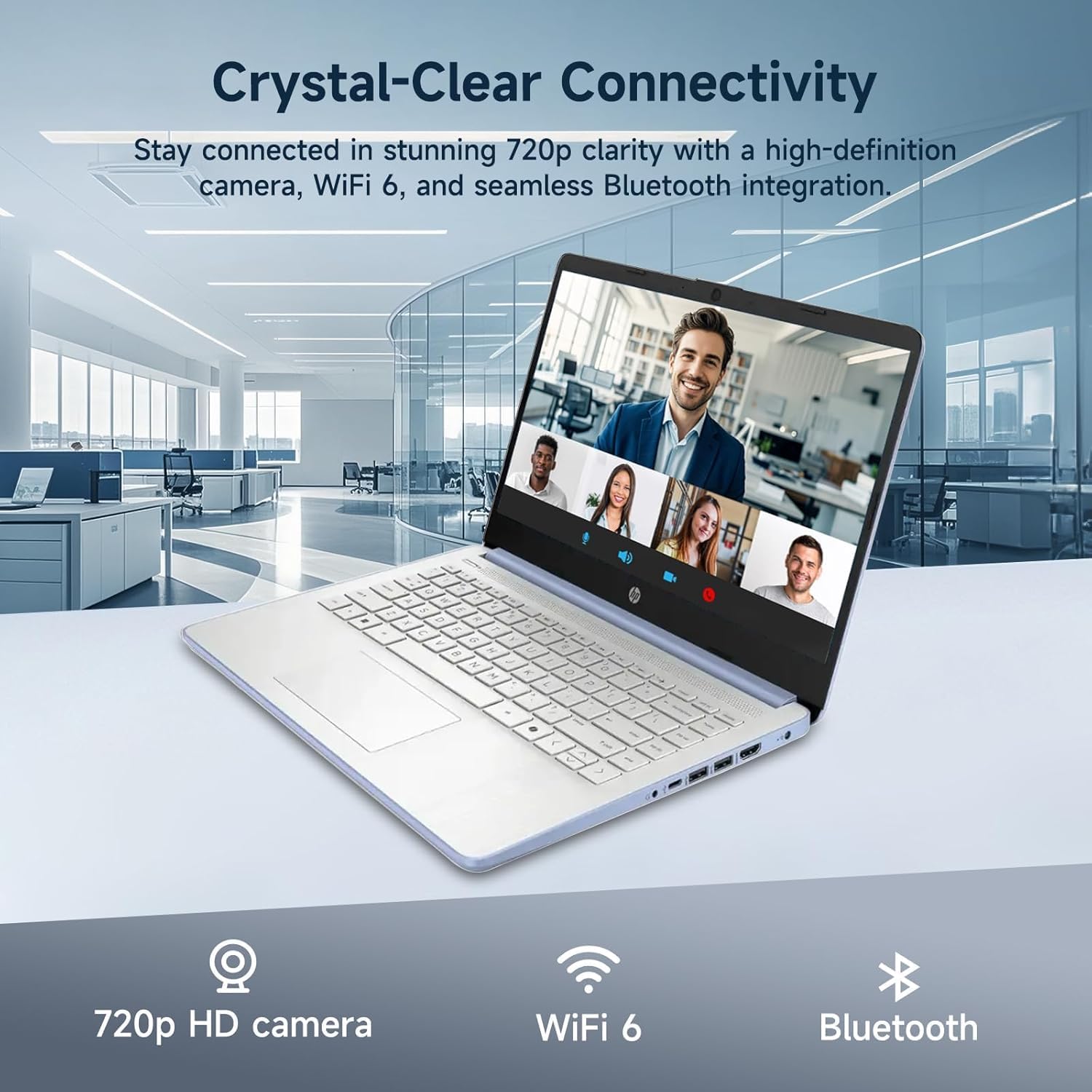 HP 14' Laptop Computer, Quad-Core (Beat i3), 16GB RAM 256GB Storage (128GB UFS+128GB SD Card), Wi-Fi 6 Win11 Laptops for Business and Student with 1-Year Office 365 W/GM Accessories
