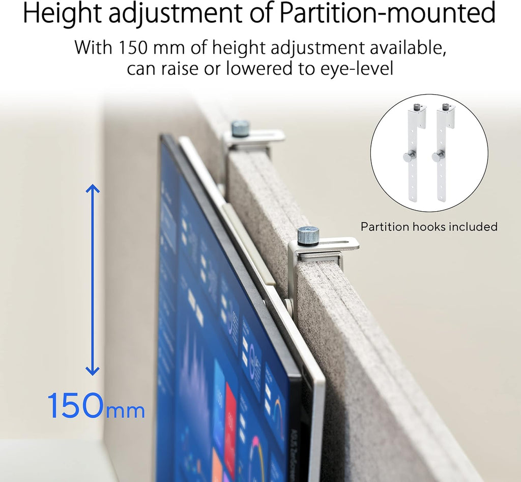 ASUS ZenScreen 24' (23.8' viewable) 1080P Portable USB-C Monitor (MB249C) - FHD, IPS, Eye Care, Speakers, Multi-Stand Design, Kickstand, C-clamp Arm, Partition Hook, Carrying Handle, WFH Monitor