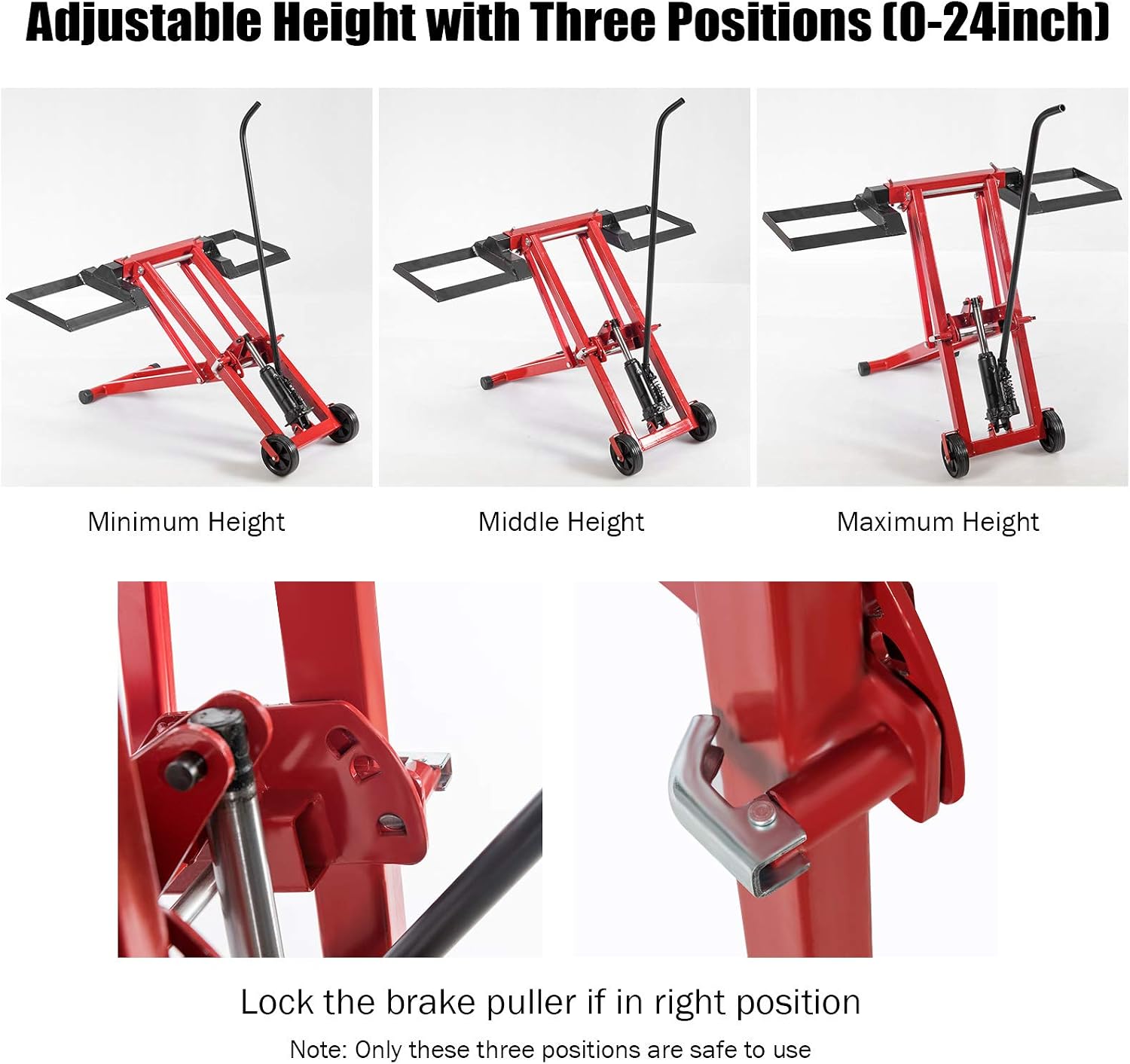 Goplus Lawn Mower Lift, 500LBS Capacity Zero Turn Mower Lift with Hydraulic Jack, Non-Slip Wheels, Adjustable Movable Lawn Mower Lift Jack for Riding Tractors, Lawnmowers