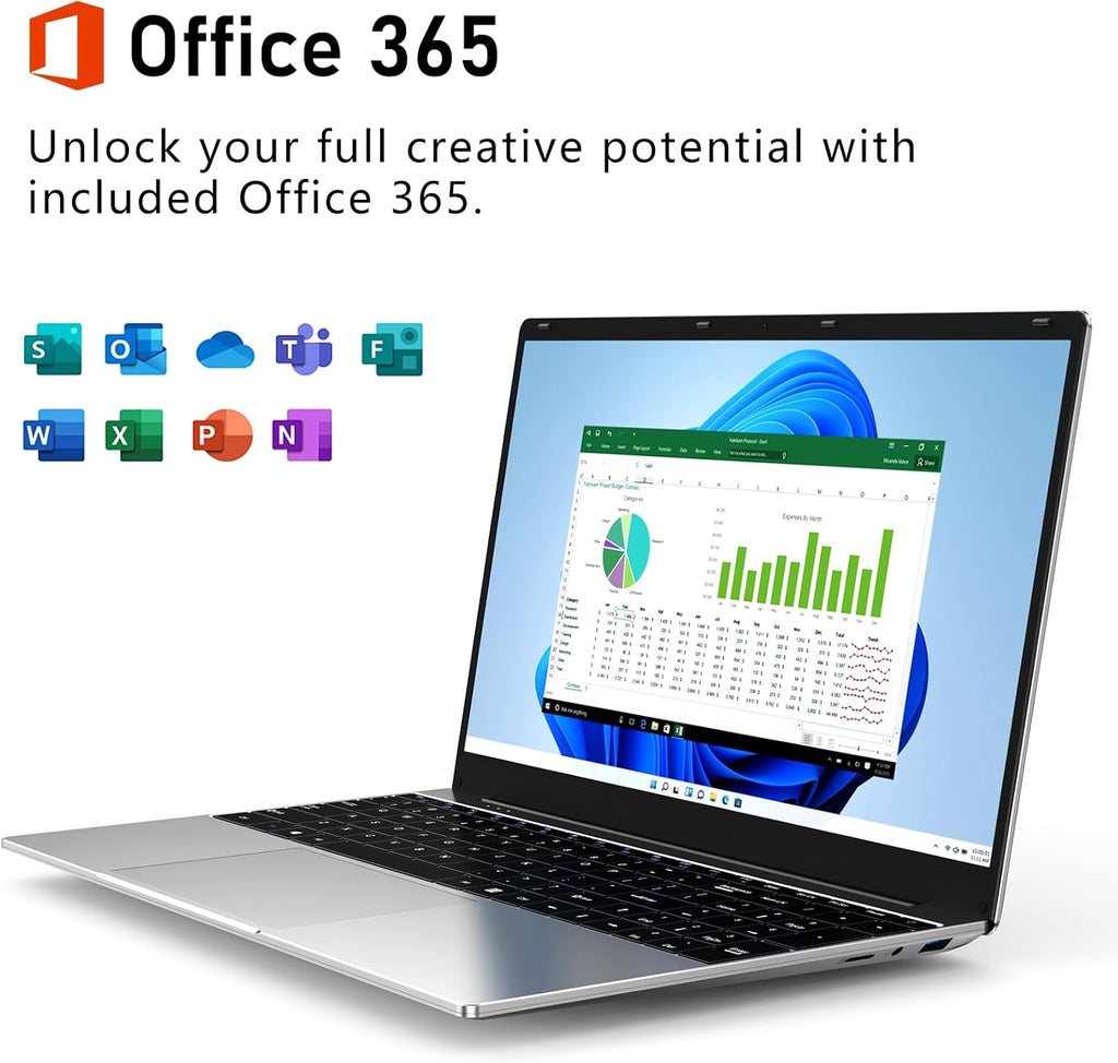 Laptop Computer, 15.6 Inch Lap Top PC 2026, Window 11 Pro, 8GB RAM 512GB SSD, N4000 Processor, FHD Display 1920*1080P, WIFI5, BT4.2, Thin & Light, 5000mAh Battery, HDMI, for Study Office Business