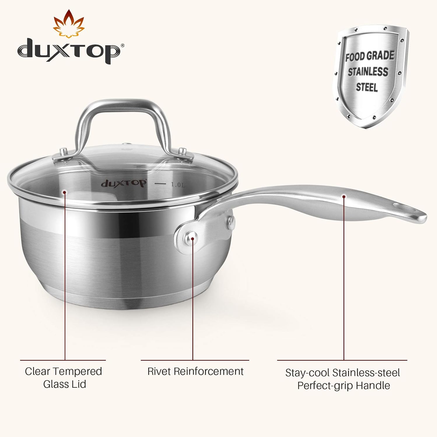 Duxtop Professional Stainless Steel Induction Cookware Set, 19PC Kitchen Pots and Pans Set, Heavy Bottom with Impact-bonded Technology