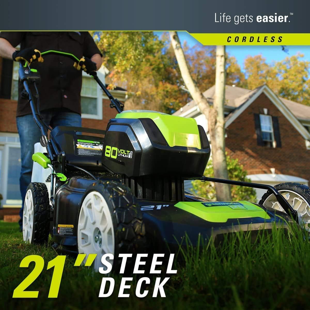Greenworks Pro 80V 21-Inch 80V Push Lawn Mower, Tool Only