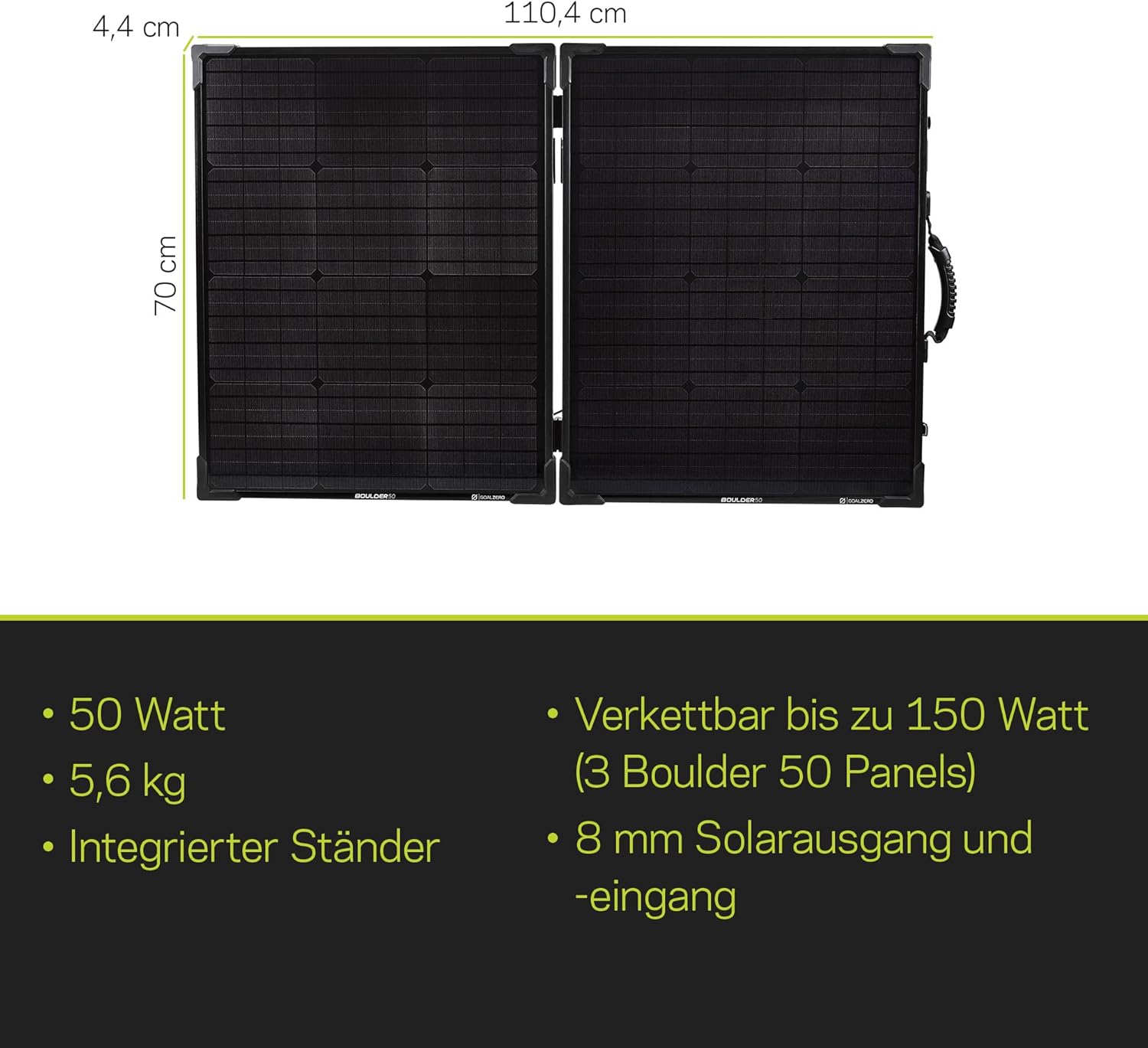 Goal Zero Boulder 100 Briefcase, 100 Watt Monocrystalline Solar Panel
