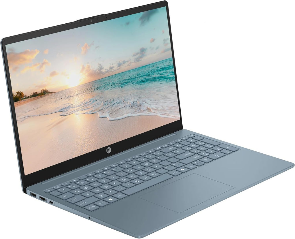 HP 15.6' LED Laptop Computer, 16GB RAM 640GB Storage (128GB UFS+512GB Docking Set), Quad-Cores Intel Pentium, Windows 11 S with 1-Year Microsoft Office 365 Included, PLUSERA Earphones, Moonlight Blue