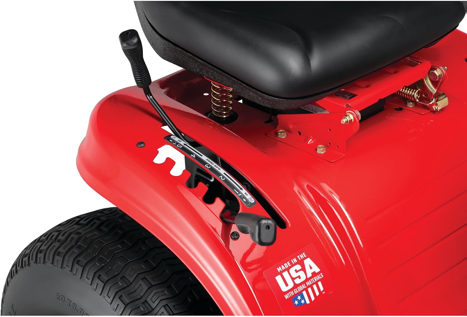CRAFTSMAN 42' Gas Riding Lawn Mower with 17.5 HP* Briggs and Stratton Single-Cylinder Engine, Gas Lawn Tractor with 7-Speed Transmission, Red/Black (13AN77XSA93)