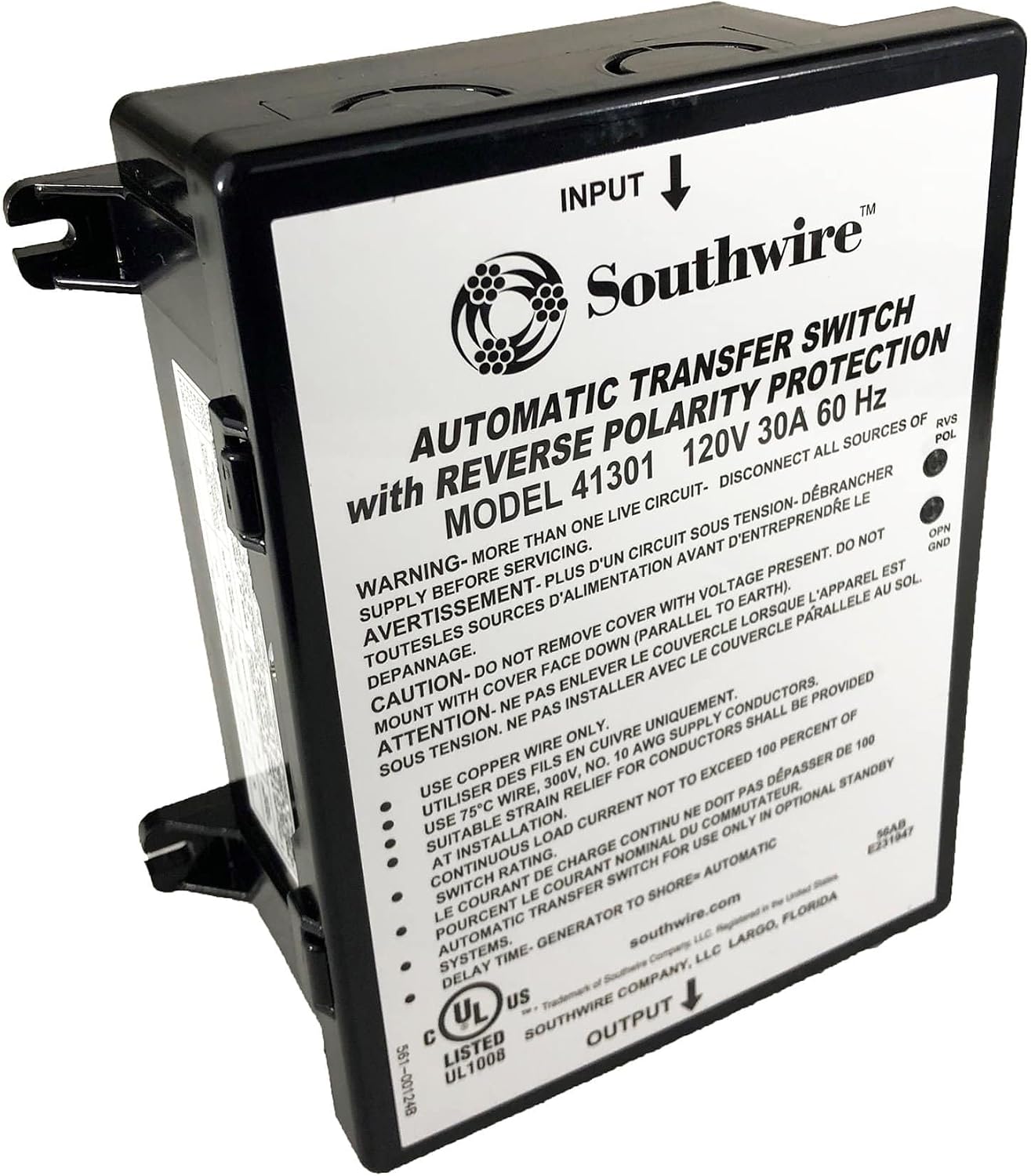 30A Reverse Polarity Transfer Switch