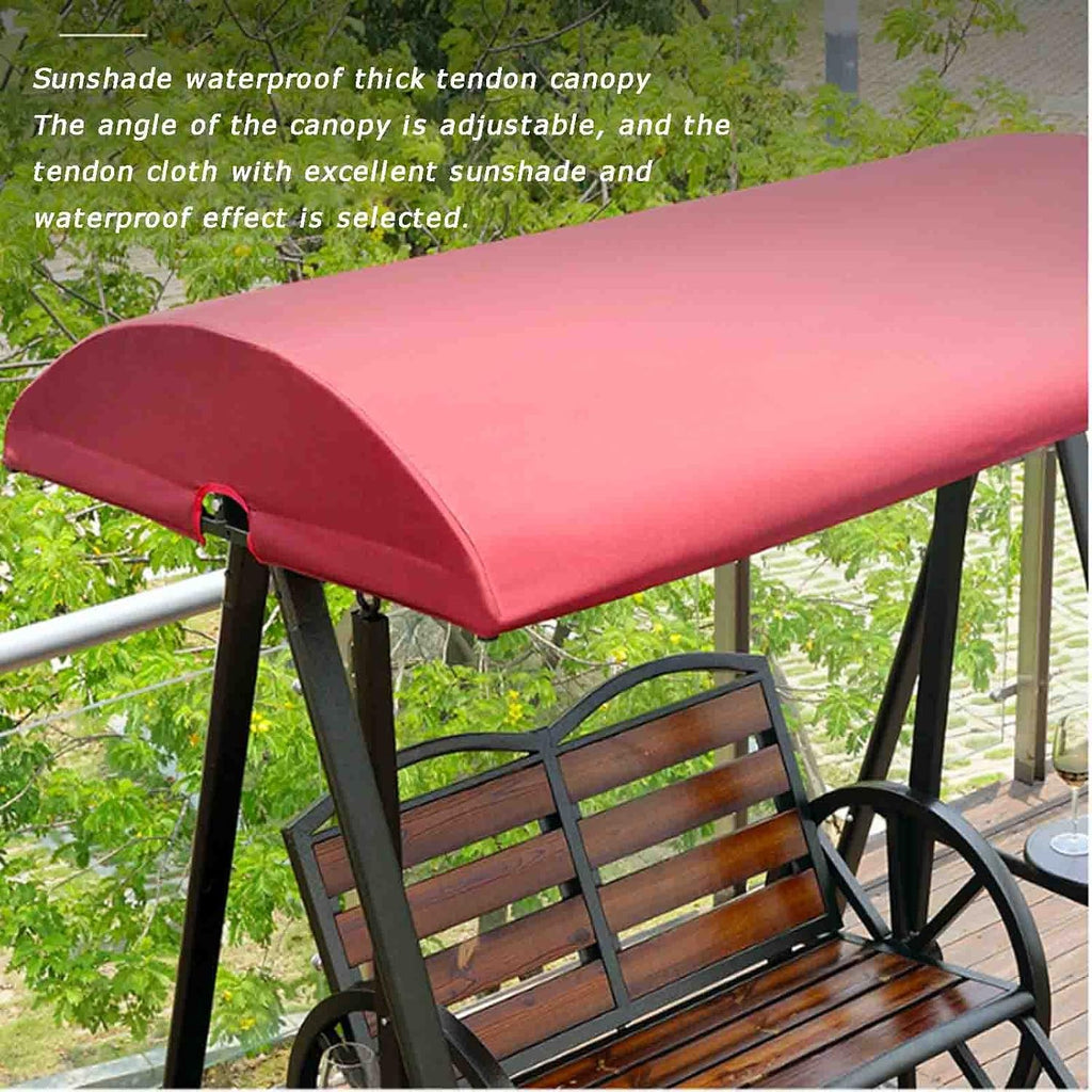 Outdoor Swing, Garden Rocking Chair Swing, Indoor Terrace Garden with Pedal Hanging Chair, Steel Frame Structure with Canopy Porch Swing