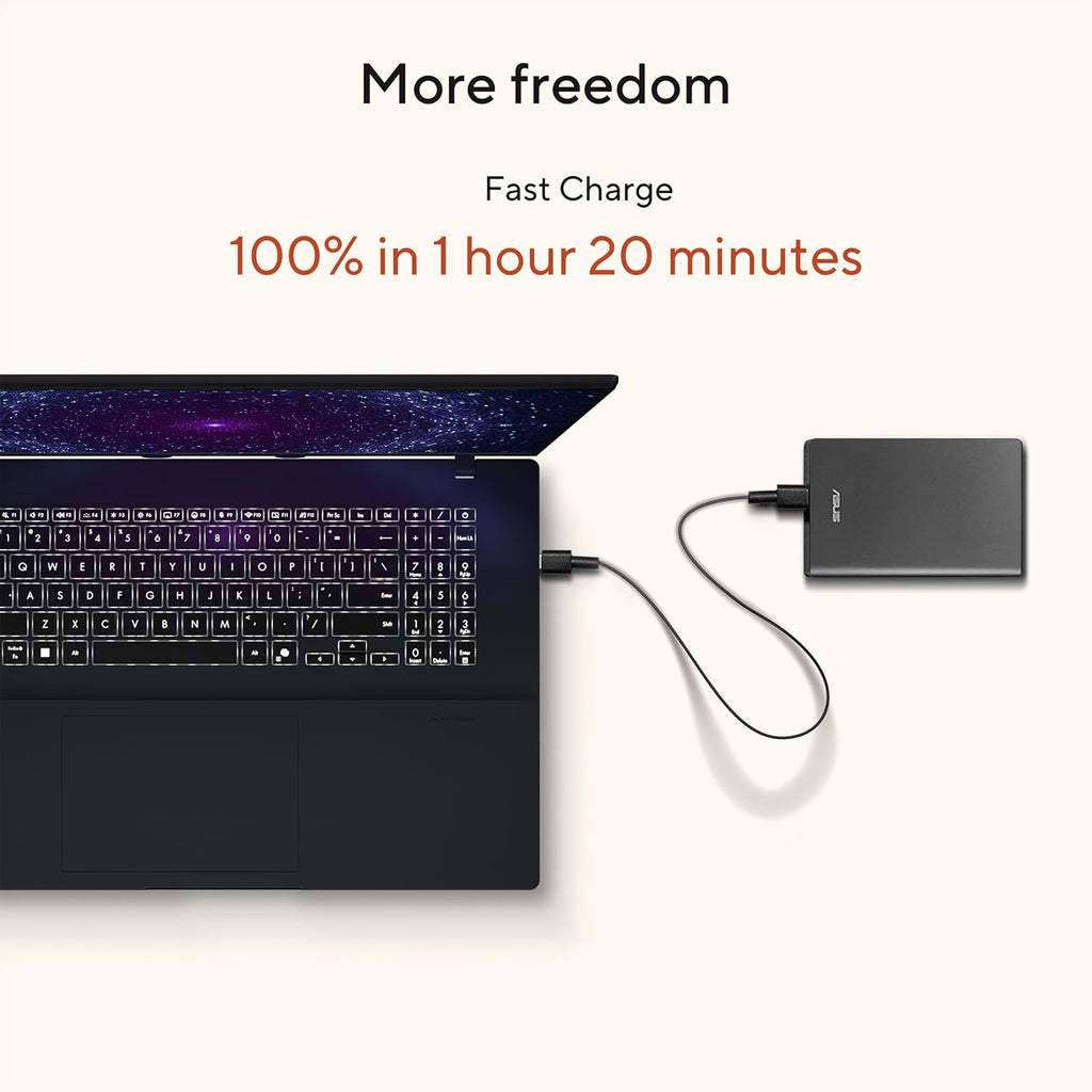 ASUS Vivobook 18 Laptop, 18' WUXGA 144Hz Display, AMD Ryzen 7 260 with XDNA NPU, AMD Radeon Graphics, 32GB RAM, 1TB SSD, Quiet Blue, M1807HA-DB79