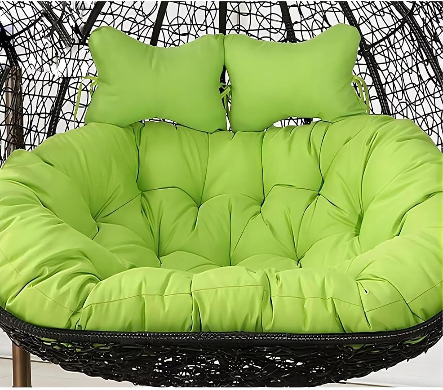 Double Egg Chair Cushion, 2 Seater Egg Chair Swing Cushion Outdoor, Washable and Waterproof Hanging Egg Chair Cushions Replacement, Large Single Chair Pads Nest Shaped Seat Cushions(D)