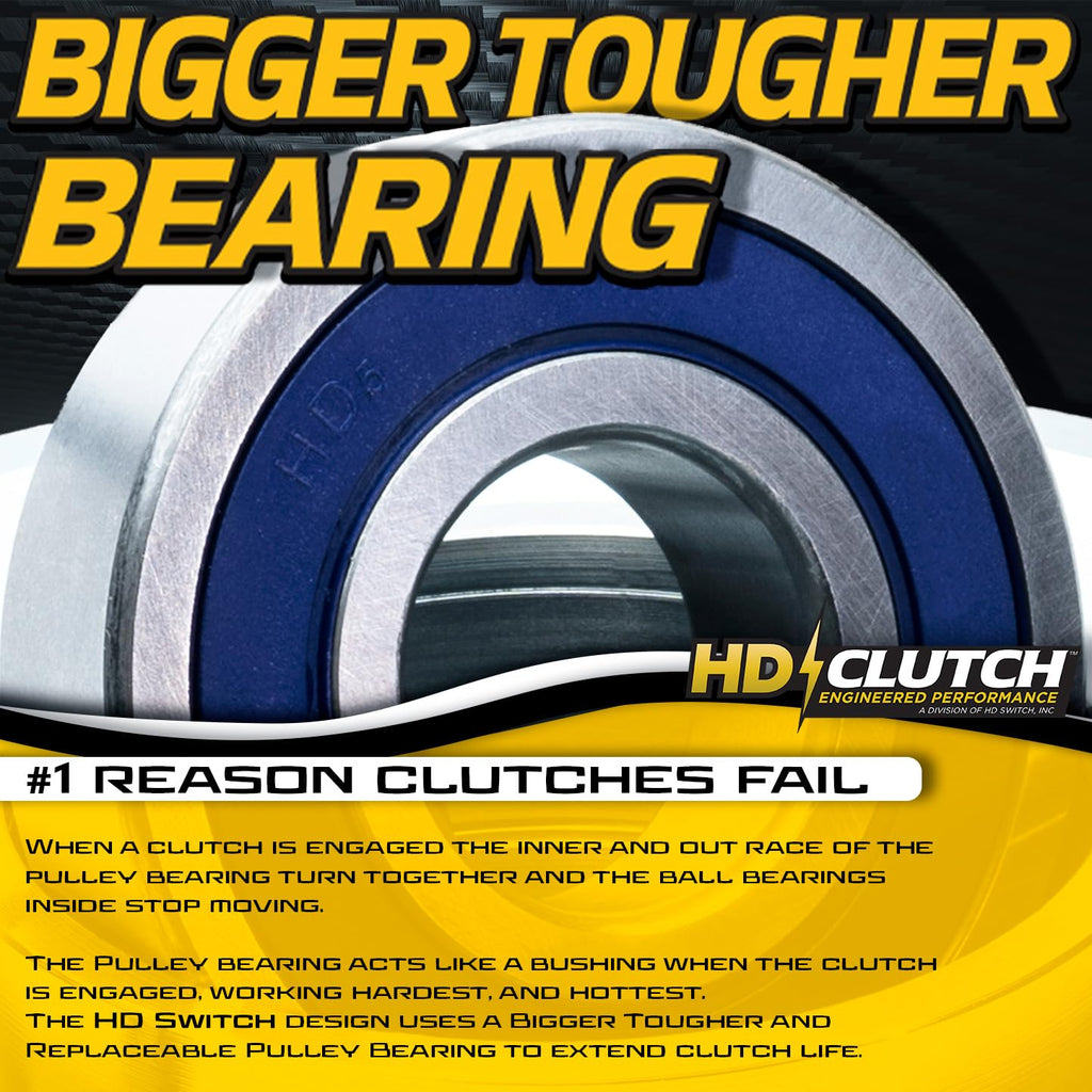 HD Switch HiTorque 260ftlb (OEM 225) BIGBearing Billet Pulley PTO Clutch 522829 for Warner 5228-29 w/Larger Replaceable Pulley Bearing OEM Upgrade Lawn Mower