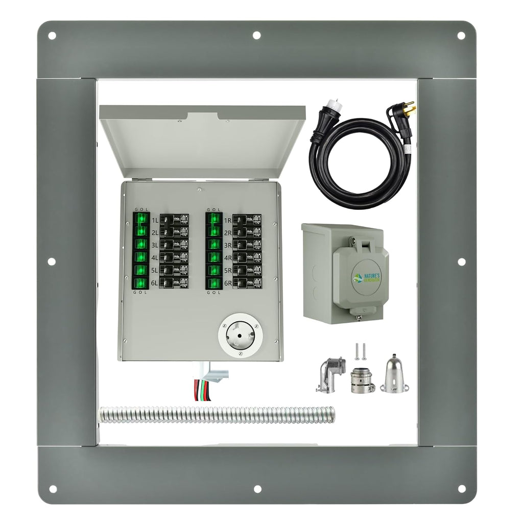 Nature's Generator Transfer Switch 12 Circuits 120/240V 50A Power Transfer Kit with Transfer Switch Flush Mount (Indoor)