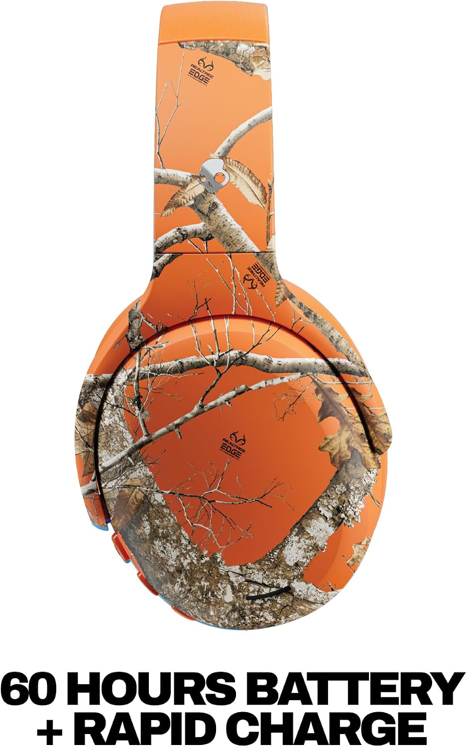 Skullcandy Crusher ANC 2 Wireless Over-Ear Bluetooth Headphones with Multi-Sensory Bass, Active Noise Cancelling, Up to 60 Hours Battery, Microphone for iPhone Android - Realtree Edge Colors Hazard