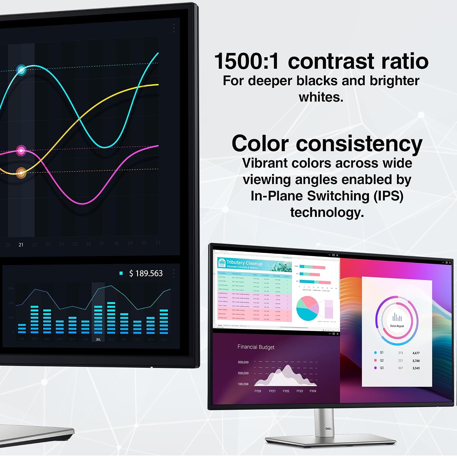 Dell P2225H 22″ Full HD IPS LED 100Hz Monitor (1920×1080) | Comfortview Plus, Anti-Glare Display, Tilt-Adjustable Stand + USB-C Cable + Cleaning Kit